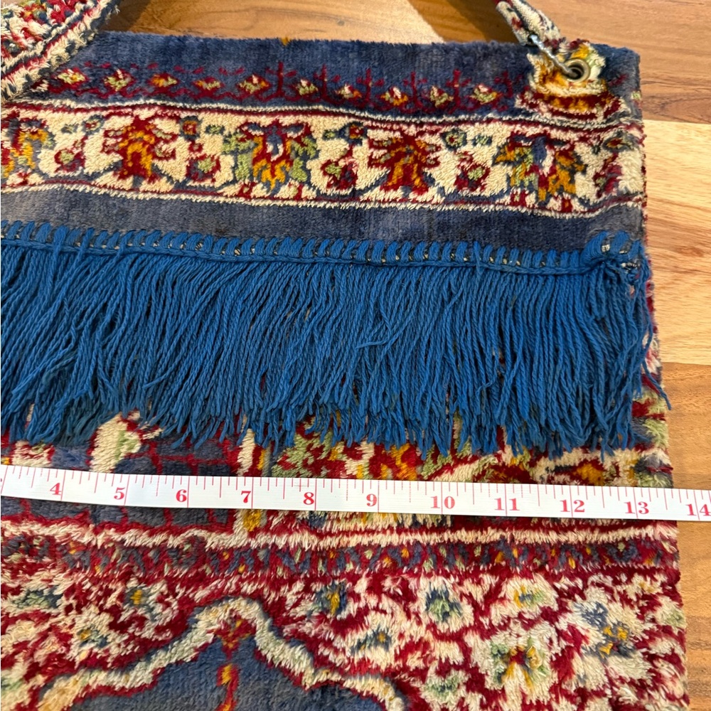 Groovy Bohemian style 1970s Carpet Fringed Tote Bag - Picture 13 of 16